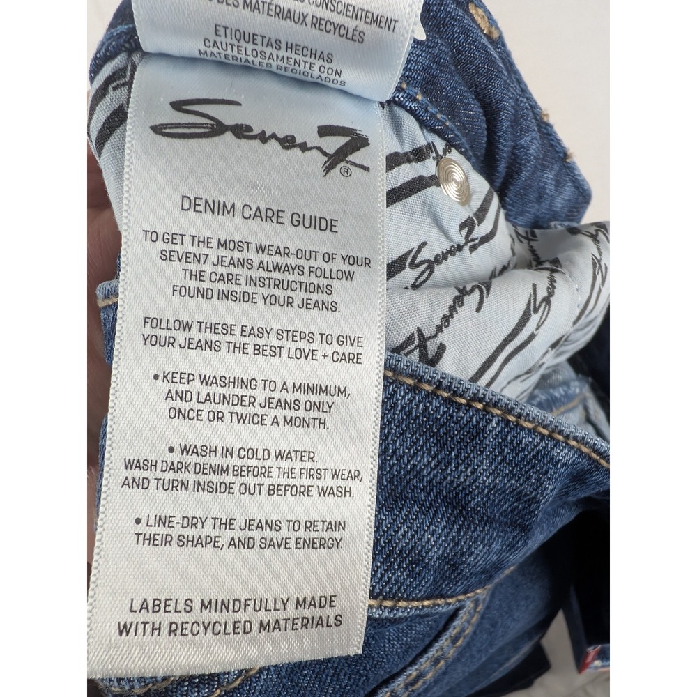 Seven7 Women's Blue Wash Loose Fit Cropped Jeans Size 14 - Picture 12 of 13